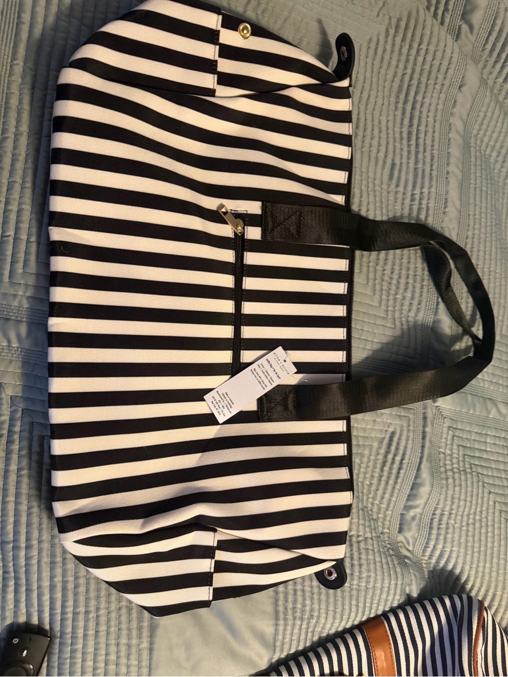 Black and White Striped Tote Bag